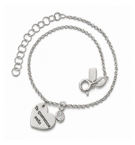 Pulsera seño corazón circonita