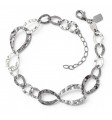 Pulsera rodio martilleada