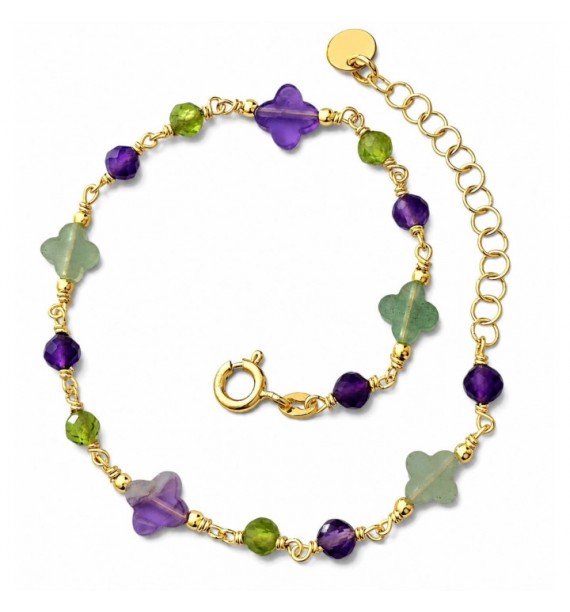 Pulsera chapada piedra natural