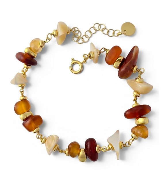 Pulsera chapada piedra natural