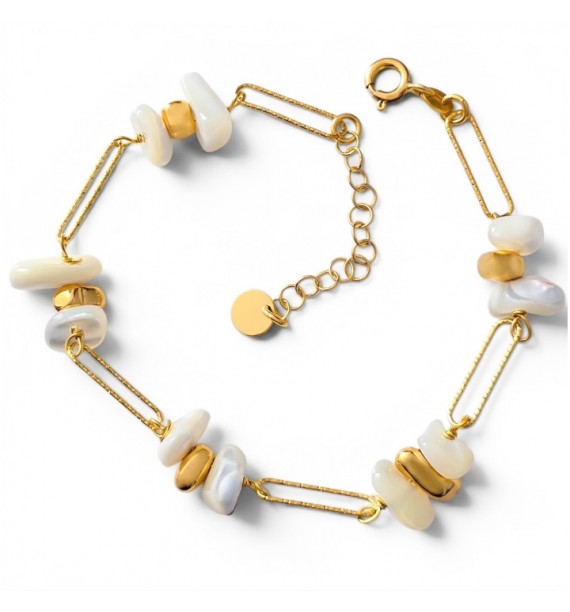 Pulsera chapada piedra natural