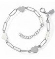 Pulsera cadena forzada corazones