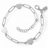 Pulsera cadena forzada corazones