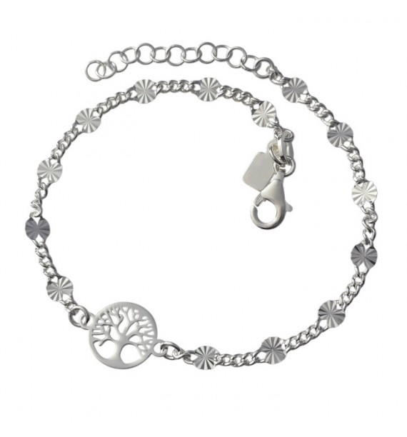 Pulsera barbada dibujo árbol de la vida