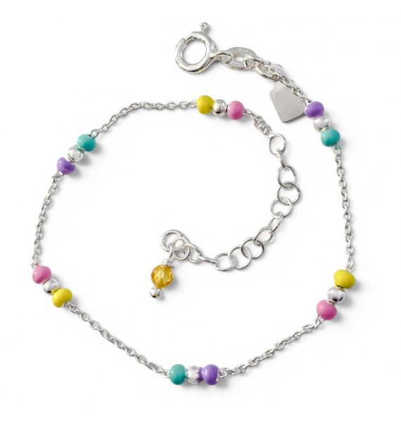Pulsera infantil bolas esmalte