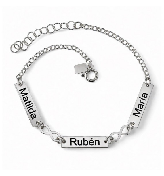 Pulsera chapas infinitos personalizada