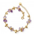 Pulsera chapada piedra color