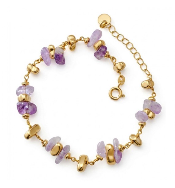 Pulsera chapada piedra color