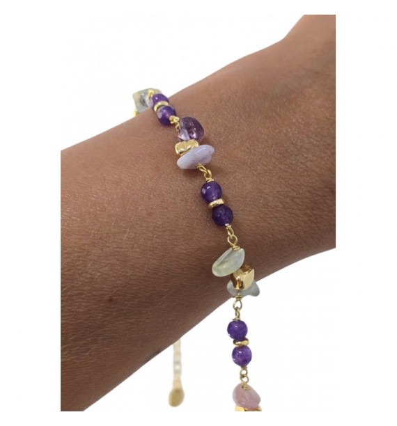 Pulsera chapada piedra natural