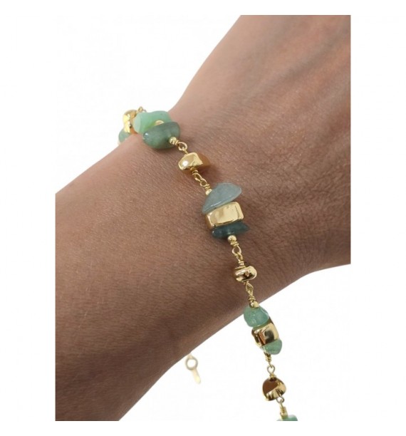 Pulsera chapada piedra natural