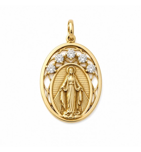 Medalla chapada Milagrosa piedras