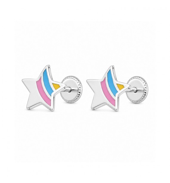 Pendiente infantil estrella esmalte