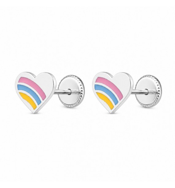 Pendiente infantil corazón esmalte