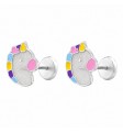 Pendiente infantil unicornio esmalte