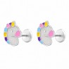 Pendiente infantil unicornio esmalte
