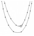 Cadena 40 cm rodio combinada bolas