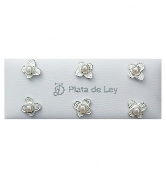 Pendiente infantil flor perla