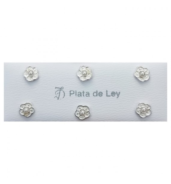 Pendiente infantil flor perla