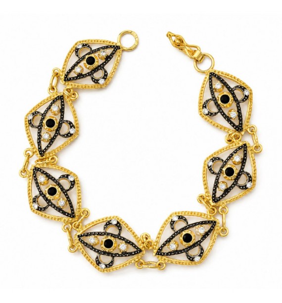 Pulsera isabelina bicolor piedra