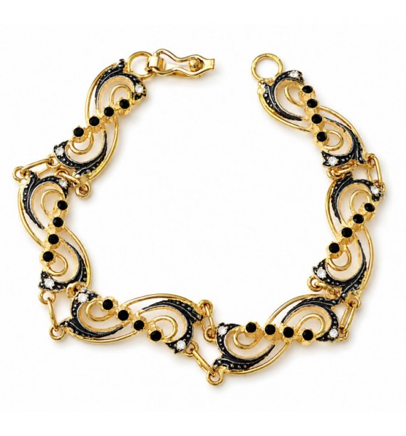 Pulsera isabelina bicolor piedra