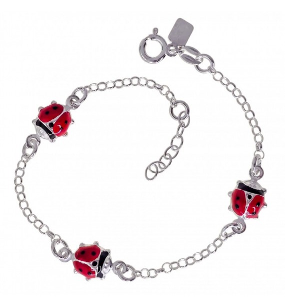 Pulsera infantil mariquita esmalte