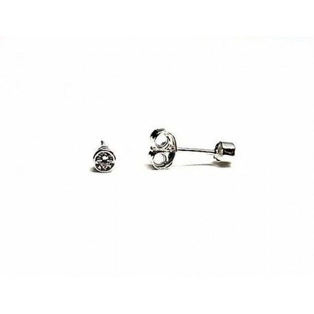 Pendiente redondo circonita 3mm
