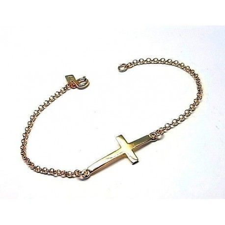 Pulsera lisa cruz chapada