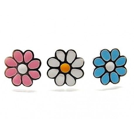 Pendiente esmalte flor
